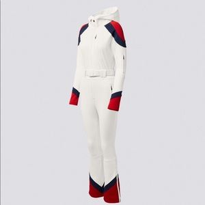Red, white, and blue one-piece perfect moment ski suit in medium (runs small)